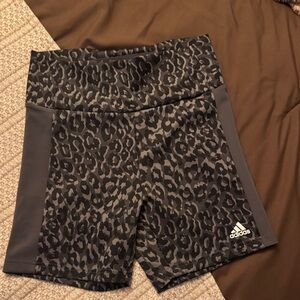 Adidas Women's Black Leopard Athletic Shorts